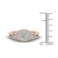 1CT TDW Diamond 14K ružičasti zlatni cvjetni oblik mladenki