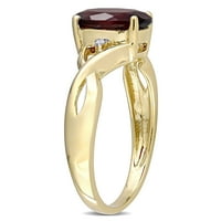 Ženski prsten od granate ovalnog reza od 0 karata od 10 karatnog žutog zlata