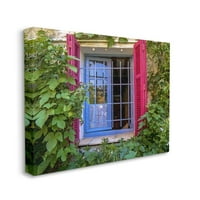 Stupell Home Décor obrastao gradskim prozorom ružičasta zelena fotografija Platno zidna umjetnost Davida Stern