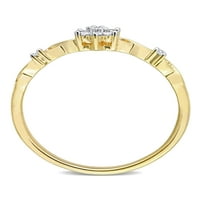 Ženski zaručnički prsten s dijamantom od žutog srebra presvučenog rodijem u obliku cvjetne nakupine