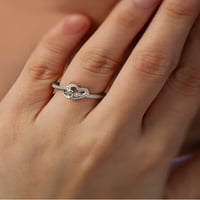Imperial 1 10ct TDW Dijamantni srce i prsten sa strelicama u 10k bijelom zlatu