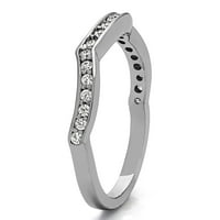Prstenasti set za mladenke: zaručnički prsten s dijamantima i cirkonijom centrom u 14k bijelom zlatu