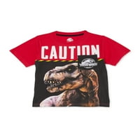 Jurassic World Boys 4- povišene majice, 2-pack