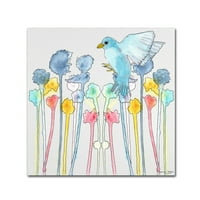 Zaštitni znak likovne umjetnosti 'Wildflowers with Bird' platno umjetnost Tammy Kushnir