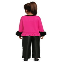 Barbie Toddler Girl Fau Fur Trim Top i Outfit set hlača, 2-komad, veličine 2T-5T