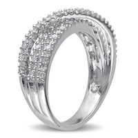 Miabella Ženska karat T.W. Dijamantni crossover prsten u srebrom sterlinga