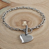 Obalni nakit Srce šarm kabelski lanac narukvica od nehrđajućeg čelika