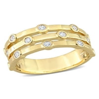 Miabella Ženska karat T.W. Dijamantni 10KT žuto zlato Trostruki vjenčani prsten