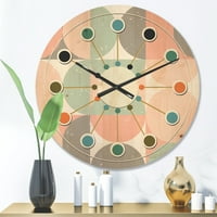 Dizajnirati 'pastelni kružni retro uzorak II' Moderni zidni sat iz sredine stoljeća
