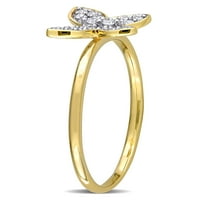 Carat T.W. Dijamantni 10KT žuto zlato leptir prsten