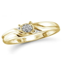 Jewelersclub Carat T.W. Bijelo dijamantsko zlato preko srebrnog trio zaručničkog prstena