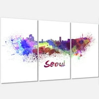DesignArt 'Seoul Skyline' Multinel CityScape Metal Artword Print