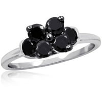 Jewelersclub Sterling Silver Carat Crni dijamantni prsten za žene