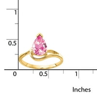14K 9X kruška ružičasti turmalin prsten