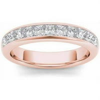 Carat T.W. Princeza izrezana dijamant 14KT Rose Gold Wedding Band