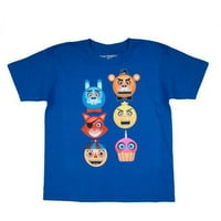 Pet noćenja na Freddyjevoj emoji-jevi inspirirana lica kraljevske plave pamučne majice, veličine 4-16