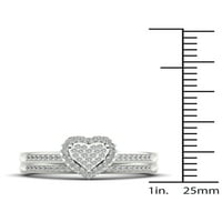 1 4CT TDW Diamond S sterling srebrni oblik srca klastera Halo Bridal Set