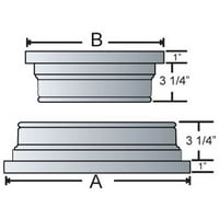 Stolarija od 12 od dna do 8 od vrha širine 8 ' od vrha klasični četvrtasti konusni, glatki Set PVC stupova, Kapitel