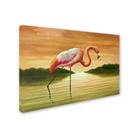 Zaštitni znak likovna umjetnost Pink Flamingo Canvas Art by Victor Giton