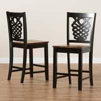 I moderni prijelazni dvobojni set stolica od tamnosmeđe i orahove smeđe boje s završnom obradom od 2 dijela
