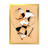 Dizajnerska umjetnost apstraktne kompozicije geometrijskih oblika u boji uokvireni moderni umjetnički tisak