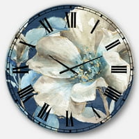 DesignArt 'indigold akvarelni cvijet I' tradicionalni zidni sat