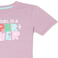 Ženski dan djevojke kratki rukavi Super Power majica, veličine 4-18