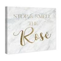 Typografija avenije Runway Avenue i citati zidne umjetničke platnene otiske 'Zaustavite se i miriše na ružu' smiješne