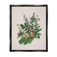 Woodland Botanical Spriang Ferns Botanički i cvjetna grafička umjetnost Jet Black Framed Art Print Art Art