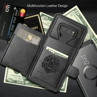 : Kona veganska kožna folio novčanica i selfie štap Mini stativ za Samsung Galaxy Note - Kickstand, utora za kartice,