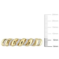 Carat T.W. Dijamantni 14KT žuti zlatni valni prsten