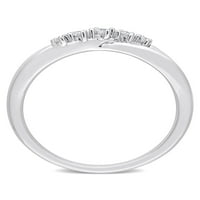 Miabella Ženska karat T.W. Dijamantni sterling srebrni crossover obećanje prsten
