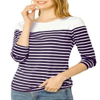Jedinstvene ponude za žensku boju Blok prugaste pletene majice dugih rukava