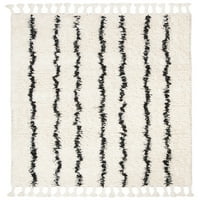 Casablanca Winifred prugasta vuna prostirka, crna bjelokosti, 6 '9'