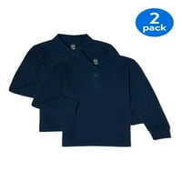 Wonder Nation Boys School Uniforma pique Polo majica s dugim rukavima, snop vrijednosti, veličine 4-18