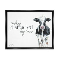 Studell lako ometaju krave seoske životinje i insekti slikaju crni plutari uokvireni umjetnički print zidna umjetnost