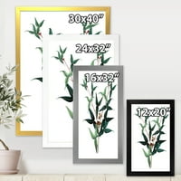 DesignArt 'Drevni zeleni listovi biljke viii' tradicionalni uokvireni umjetnički tisak