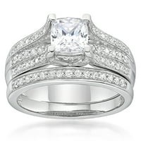 Jay Heart dizajnira sterling srebro simuliranog bijelog dijamantnog jastuka zaručnički zaručnički prsten