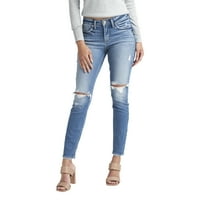 Silver Jeans Co. Ženske sukije Srednje uske traperice s mršavim nogama, veličine struka 24-34