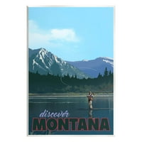 Otkrijte Montana jezero ribolovna scena Pejzažna grafička umjetnost Umjetnost Umjetnička umjetnost Umjetnička umjetnost