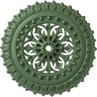 Ekena Millwork 1 2 OD 7 8 id 1 2 P Sellek stropni medaljon, ručno oslikani atenski zeleni