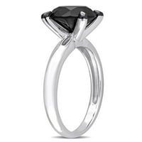 Carat T.W. Crni dijamant 14KT zaručnički prsten od bijelog zlata