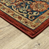 Tradicionalni orijentalni tepih od 2, 5 do 8 inča, crveno-plavi