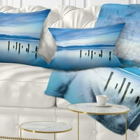 Dizajnirano oblačno nebo u plavom moru - jastuk za bacanje mora - 16x16