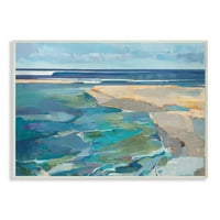 Stupell Industries Sažetak plaže pejzažni pastelni kubizam Slikanje Umjetnička umjetnost Umjetnički print, 10x15