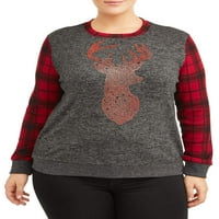 Ženska majica s jelenima Plus veličine za opuštanje