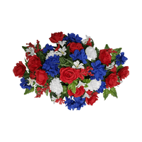Osnove umjetnih cvjetova veliki nadgrobni spomenik s ružom u crvenoj, bijeloj i plavoj boji