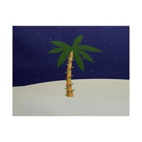 Jednostavno Daisy 3 '5' palma s božićnim svjetlima Geometrijski tisak zatvorenog prostirka