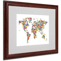 Zaštitni znak Karta svijeta boja 2 u matiranom okviru Michaela tompsetta