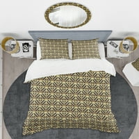 DesignArt 'Zlatni luksuzni metalni geometriji XIV' Moderni pokrivač u sredini stoljeća